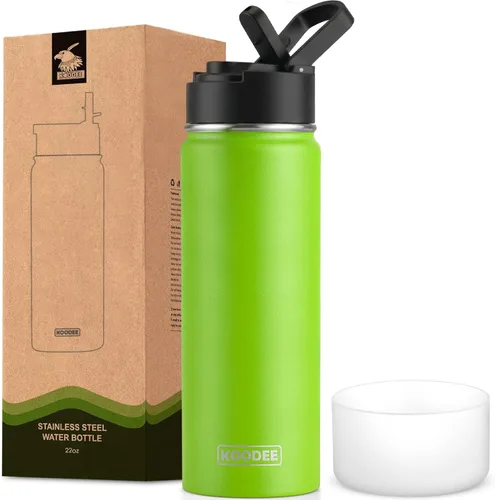 Vista 82 de koodee Botella de agua para niños, botella de agua de acero inoxidable de 12 onzas con aislamiento al vacío para la escuela, botella de agua de boca