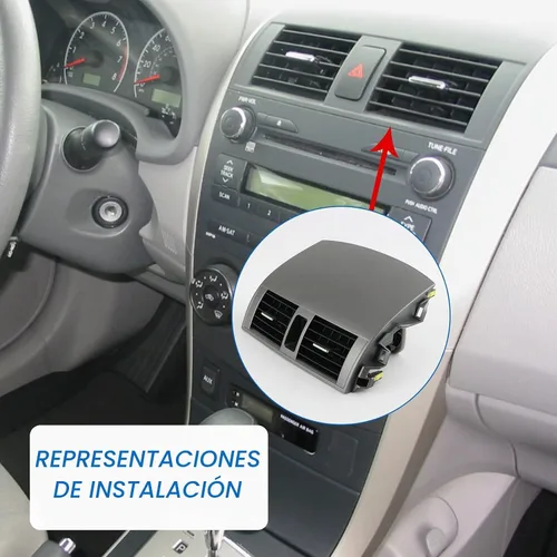 Vista 6 de DICMIC Panel de ventilación de salida de aire acondicionado para tablero central compatible con Toyota Corolla 2008-2013 Reemplazo # 55663-02060