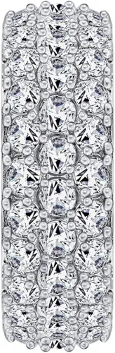 Vista 3 de Tienda Collection Platinum or Gold Plated 3-Row Round-Cut Pave Band Ring Set with Infinite Elements Zirconia