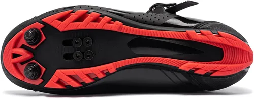 Vista 3 de FENLERN Zapatos de ciclismo para hombre, zapatos de bicicleta de montaña MTB con hebilla de trinquete rápida, para montar en interiores
