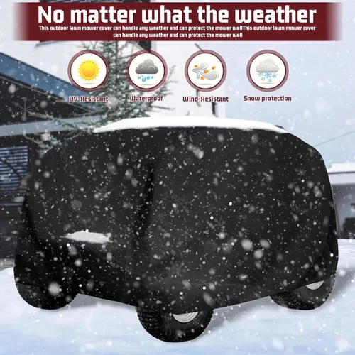 Vista 5 de Cubierta para cortacésped de montar - Cubierta para tractor cortacésped de exterior impermeable resistente 420D anti-UV, ajuste universal, cubiertas