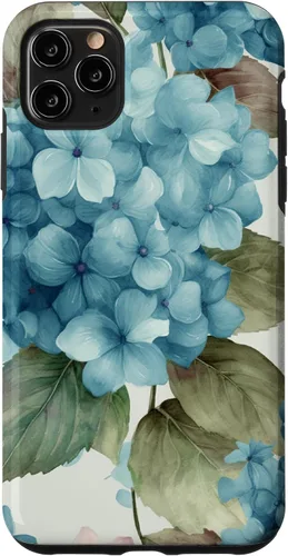 Vista 13 de Watercolor Shabby Chic Blue Hydrangeas Flower Case for iPhone 17