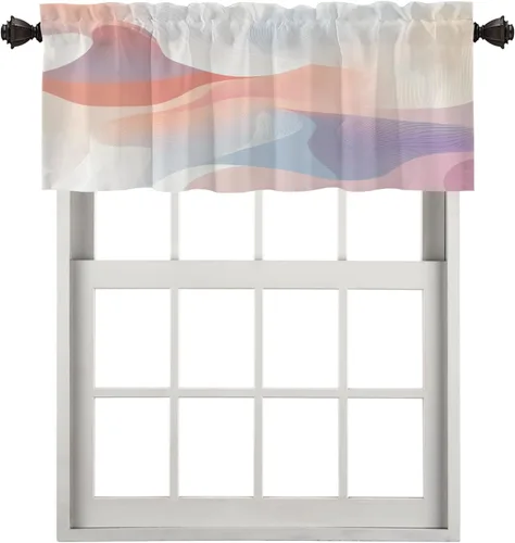 Vista 31 de Maritime Ocean Blackout Tier Curtains, Anchors Nautical Art Half Window Drapes for Kitchen with Rod Pocket,Room Darkening 2 Pack 26X24 Inches