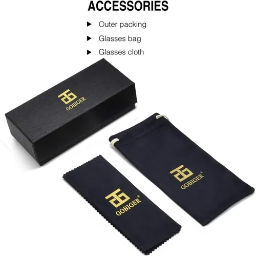 Vista 7 de GOBIGER Gafas de sol cuadradas de moda para mujeres y hombres, anteojos rectangulares de moda gruesos