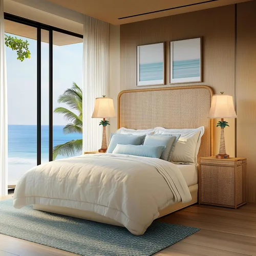 Vista 3 de Hamucd Juego de 2 lámparas de mesa con palmera costera con 2 puertos USB para sala de estar, playa, lámparas náuticas para mesita de noche