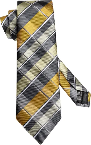 Vista 51 de Hi-Tie Corbata clásica de cachemira para hombre con pañuelo y gemelos a cuadros