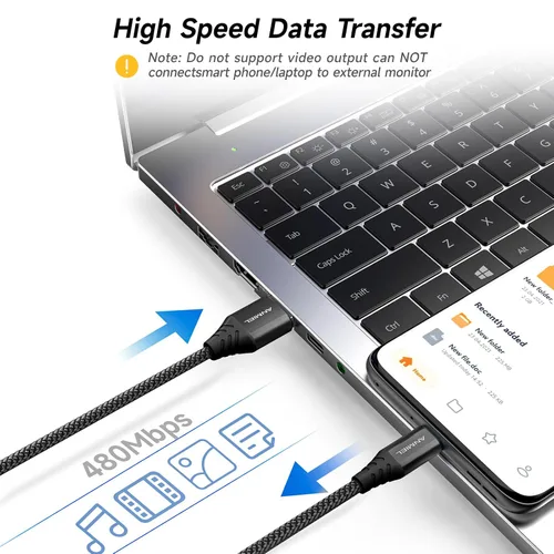 Vista 6 de Cable USB tipo C [4 unidades de 10 pies] USB 3A cable de carga rápida trenzado compatible con Samsung Galaxy A10e A20 A50 A51 A71, S10 S9 S8 Plus