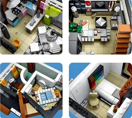 Vista 2 de General Jim's Villa Moderna de Cubismo Modular en Bloques de Construcción de Ciudad en Estilo MOC Compatible con Conjuntos Lego City y Otras