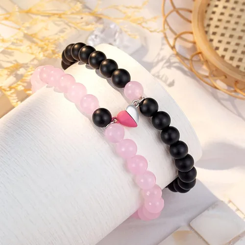 Vista 7 de PINKDODO Couples Bracelets for Boyfriend Girlfriend Women Men Lovers Friends