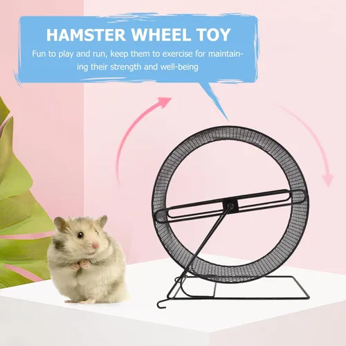 Vista 5 de TEHAUX Chinchilla Wheel Hamster Running Wheel Hedgehog - Juguete para correr con estante para hámster, rueda de ejercicio silenciosa