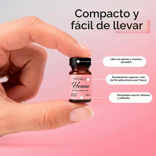 Vista 5 de MENELA - Polvo de henna para cabello negro a base de plantas, fórmula vegana y sin amoníaco – 0.1 oz de polvo de henna y 0.5 fl oz fijador