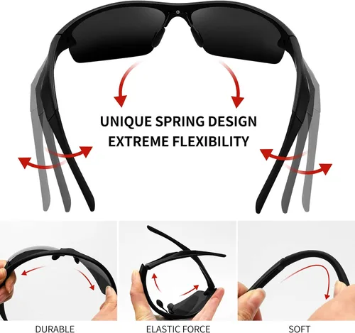 Vista 4 de KANASTAL Sports Sunglasses Men Women Polarized UV400 TR90 Half Frame
