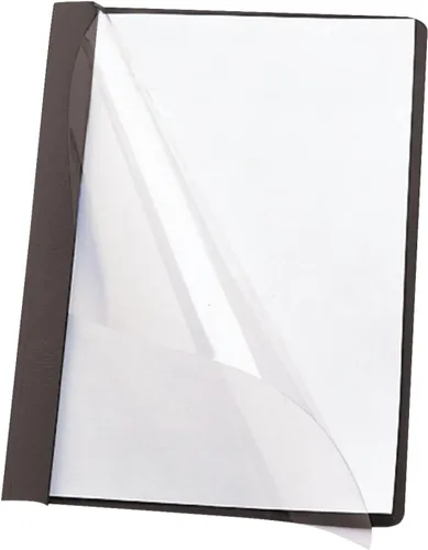 Vista 2 de Smead Tapa frontal transparente para informes, tres cierres laterales de doble espiga, capacidad de 1/2 pulgada, tamaño carta, negro, 25 por caja