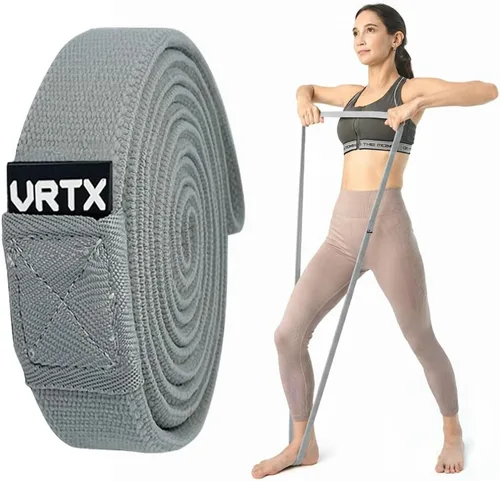 Vista 8 de VRTX No.00 Bandas de resistencia de tela para hombres y mujeres Banda larga de ejercicio para entrenamiento, estiramiento, yoga, entrenamiento
