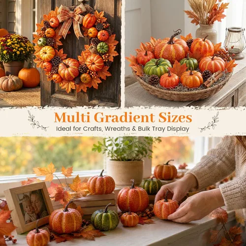 Vista 8 de FUTUREPLUSX - 38 calabazas falsas para decoración de otoño
