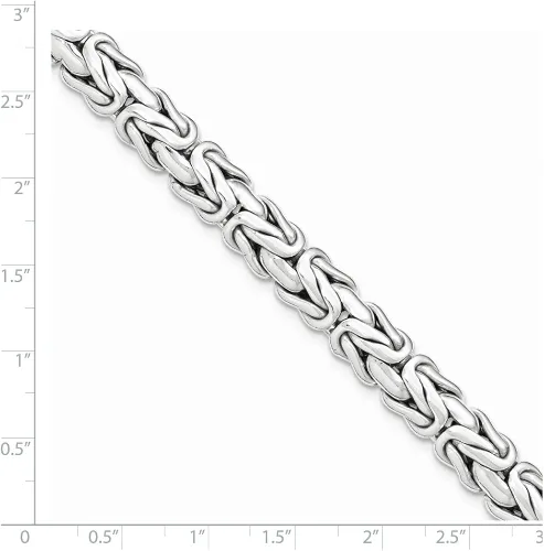 Vista 3 de Pulsera de eslabones de plata de ley 925 maciza con cierre de langosta seguro de 7.5in.