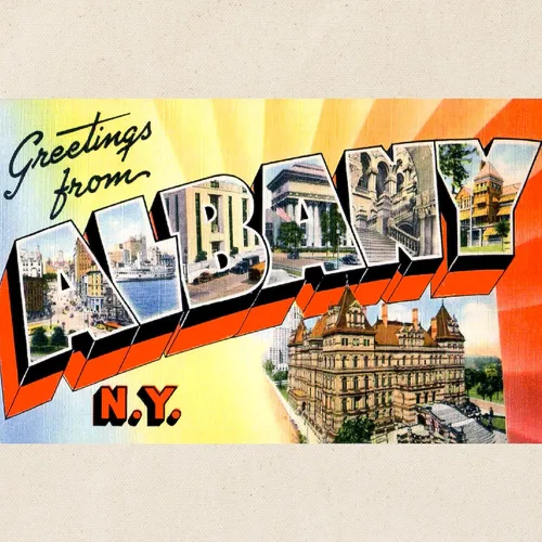 Vista 4 de CafePress Albany New York Greetings - Bolsa de lona natural, bolsa de compras reutilizable