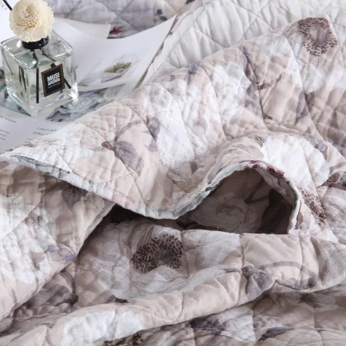 Vista 9 de Juego de ropa de cama de algodón, juego de colcha reversible de 3 piezas, edredón vintage con diseño floral de mosaico, colcha blanca, tamaño queen