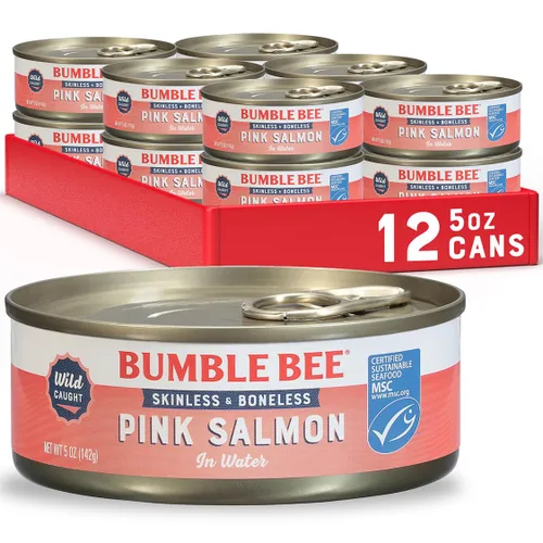 Vista 14 de Bumble Bee Prime Atlantic Salmon, lata de 5 onzas - Salmón Premium - 24g de proteína por porción - Sin Gluten y Kosher