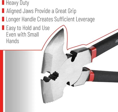 Vista 3 de Bates - Herramienta de valla multialicate, extractor de clavos y grapas, alicates de corte Multi Function Tool for Fence Repair Nail Removal