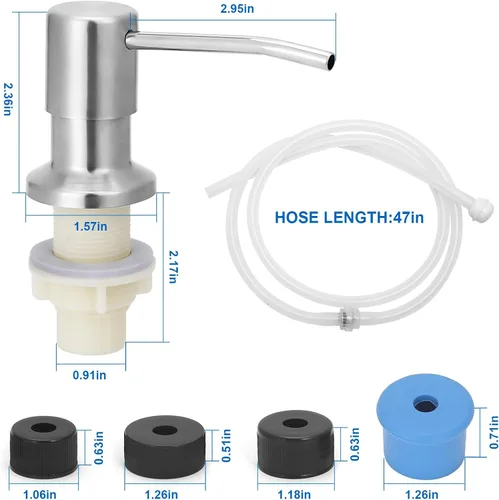 Vista 2 de Dispensador de jabón para fregadero integrado, dispensador de jabón para fregadero de cocina, dispensador de jabón inoxidable para fregadero
