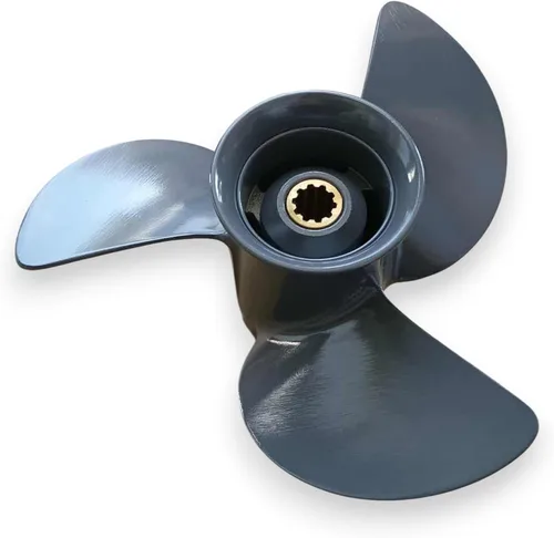 Vista 6 de Asaki Hélice compatible con Honda Motores fueraborda 9 3/4x9 7/8 RH 10 Spline 58130-ZV7-850ZA