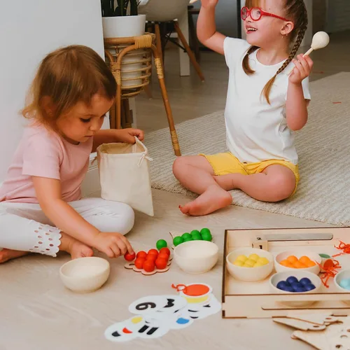 Vista 6 de Ulanik Sweet Counting - Juguetes Montessori grandes para niños de 3 años + juego de madera a juego para aprender a clasificar y contar colores - 60