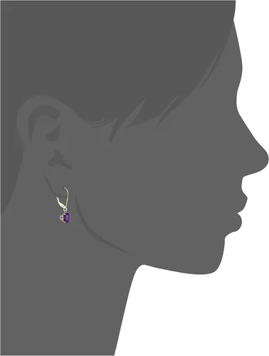 Vista 2 de 10k White Gold Cushion-Cut Checkerboard Leverback Earrings (6mm) by MAX + STONE