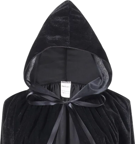 Vista 6 de OurLore Capa de terciopelo con capucha unisex para niños, disfraz de Halloween y Navidad
