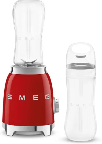 Vista 7 de SMEG Licuadora personal estilo retro de los años 50 con perilla retroiluminada y dos botellas de 20.3 fl oz sin BPA