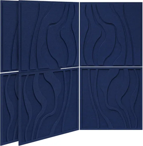 Vista 11 de BUBOS Paquete de 4 paneles acústicos grandes, tamaño total de 47.2 x 23.6 pulgadas, paneles de pared insonorizados, paneles de sonido decorativos