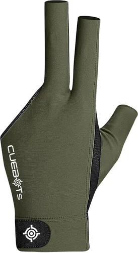 Vista 2 de CUEBOTS Guantes de piscina para mano izquierda, guantes de billar de 3 dedos, control de taco de baja fricción, malla transpirable y ajuste
