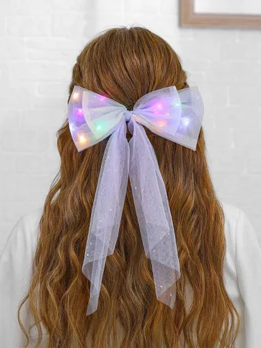 Vista 6 de JONKY Lazos de pelo iluminados para Nochevieja, lazos de cumpleaños LED, accesorios de neón brillantes para mujer