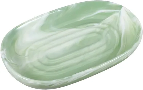 Vista 10 de Jabonera de cerámica hecha a mano, jabonera decorativa con texturas únicas de mármol, soporte antideslizante para barra de jabón para baño y cocina