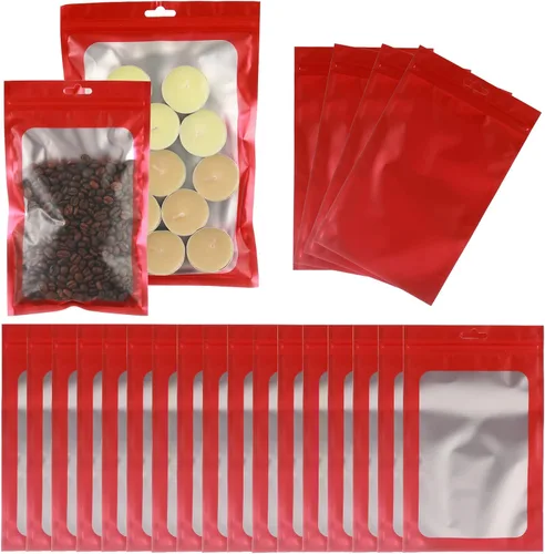Vista 32 de 400 bolsas de Mylar resellables de 4 x 5 pulgadas, color negro, para almacenamiento de alimentos, bolsa resellable de Mylar con ventana transparente