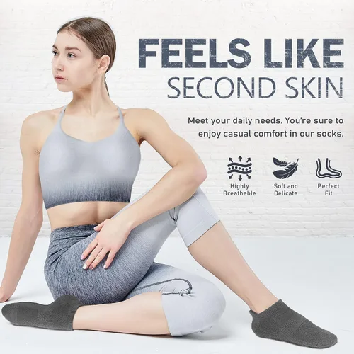 Vista 4 de NEWZILL 2023 Non Slip Yoga Socks With Grips for Women & Men, Unisex Anti Skid Socks for Pilates Barre Workouts Home Hospital