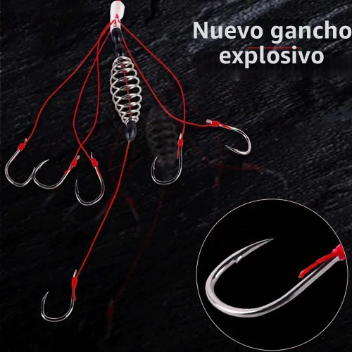 Vista 2 de Dyxssm Trampa anzuelos de pesca de carpa cebos de pesca con alimentador de carpa de primavera (paquete de 4)