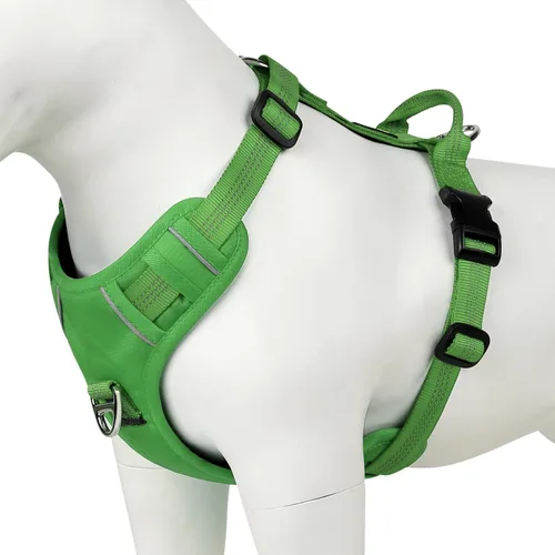 Vista 11 de Plutus Pet Arnés sin tirones para perro, arnés reflectante ajustable con asa, a prueba de escapes, acolchado suave para perros pequeños, medianos
