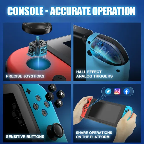 Vista 4 de Wireless Controller for Switch,Wireless Gamepad Switch Controller Support Motion ControlDual VibrationHLA
