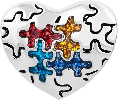 Vista 3 de LuckyJewelry - Abalorio para pulsera de abalorios, diseño de corazón