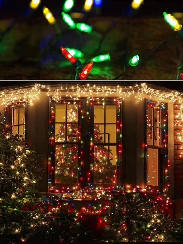 Vista 6 de Twinkle Star Luces de Navidad para Exteriores a Batería 50 LED Mini Cadena de Luces con 8 Modos, 16 pies Luces de Hadas Impermeables para Jardín