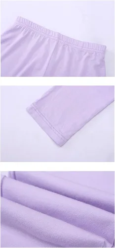 Vista 9 de EEZYCHOIC Paquete de 6 leggings básicos para niñas, de algodón, suaves, sin pies, elásticos, para niñas