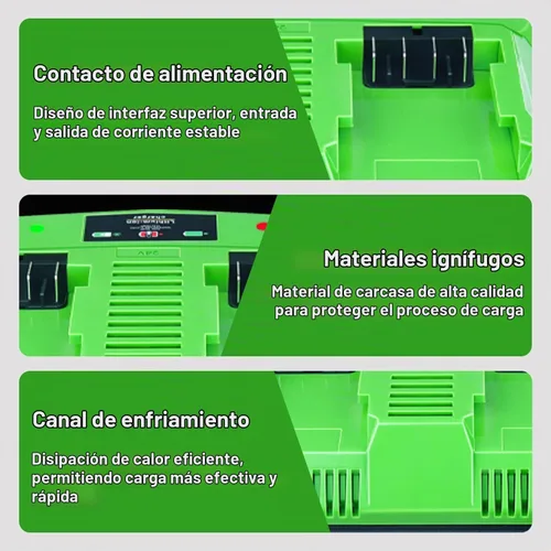 Vista 4 de DTK Reemplazo de doble puerto de carga rápida para batería de cargador de 24 V Greenworks