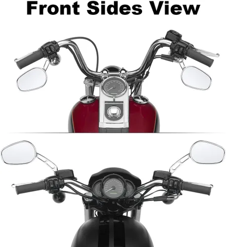 Vista 2 de TCMT Espejos retrovisores para motocicleta Harley Sportster XL1200 883 Softail Deluxe VRSCAW V-ROD Fat Bob Street Bob Dyna Touring Road King Road