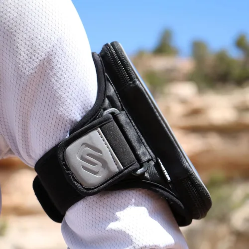 Vista 2 de Sporteer Entropy E8 - Brazalete acolchado para correr – Soporte de espuma viscoelástica contorneada para iPhone 17/16/15 Pro Max & Plus, Galaxy