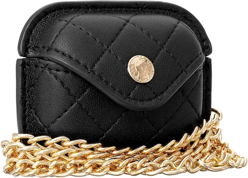 Vista 2 de Anne Klein Funda de piel sintética para Apple AirPods Pro Negro/Dorado