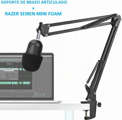 Vista 3 de Razer Seiren Mini Brazo Boom con Filtro Pop - Soporte de Micrófono con Parabrisas de Espuma Compatible con Micrófono de Transmisión Razer Seiren 01