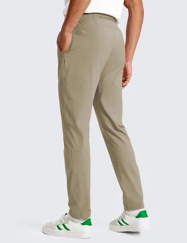 Vista 2 de CRZ YOGA Pantalones deportivos elásticos en 4 direcciones para hombre, de 30 pulgadas, para entrenamiento, casual, con bolsillo con cremallera