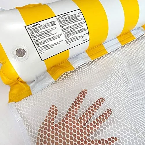 Vista 7 de Paquete de 4 flotadores inflables para piscina, hamaca de agua de tamaño adulto, silla de malla flotante 4 en 1 para adultos para vacaciones