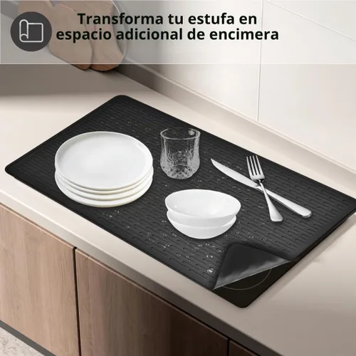 Vista 6 de Cubierta superior de estufa para estufa eléctrica, alfombrilla de estufa de silicona para estufa de vidrio, protector de placa de cocina